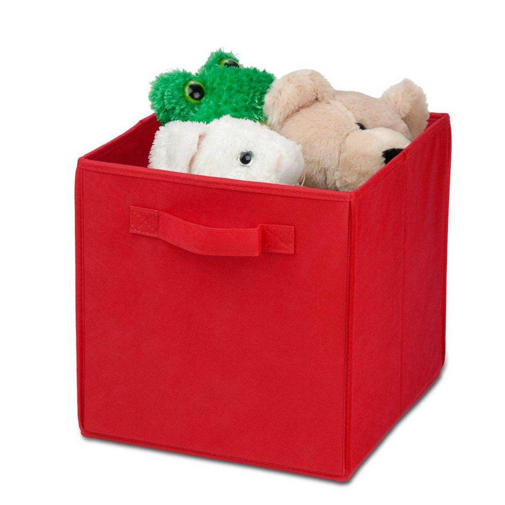 HoneyCanDo NonWoven Foldable Storage Cube in Red (4Pack) The Home