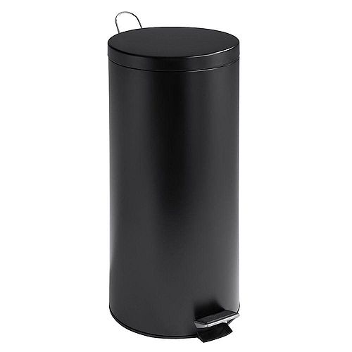 Honey-Can-Do 30L Round Black Matte Can with Bucket