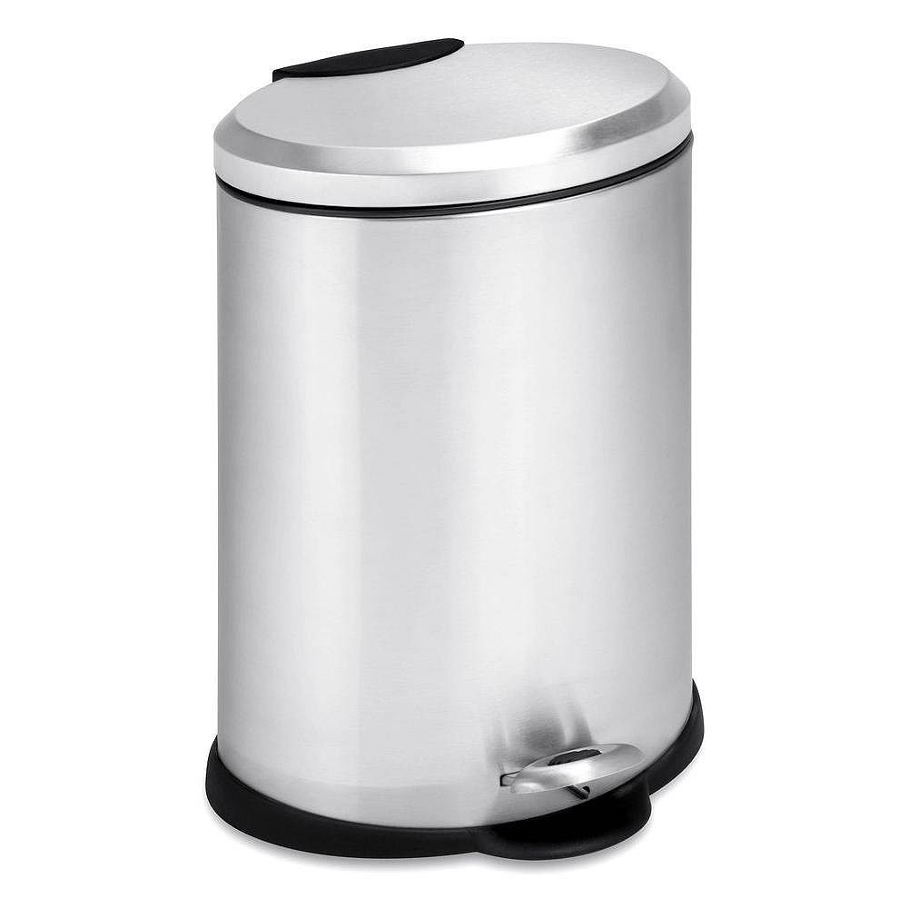 Honey Can Do 12l Oval Stainless Steel Step Can The Home Depot Canada