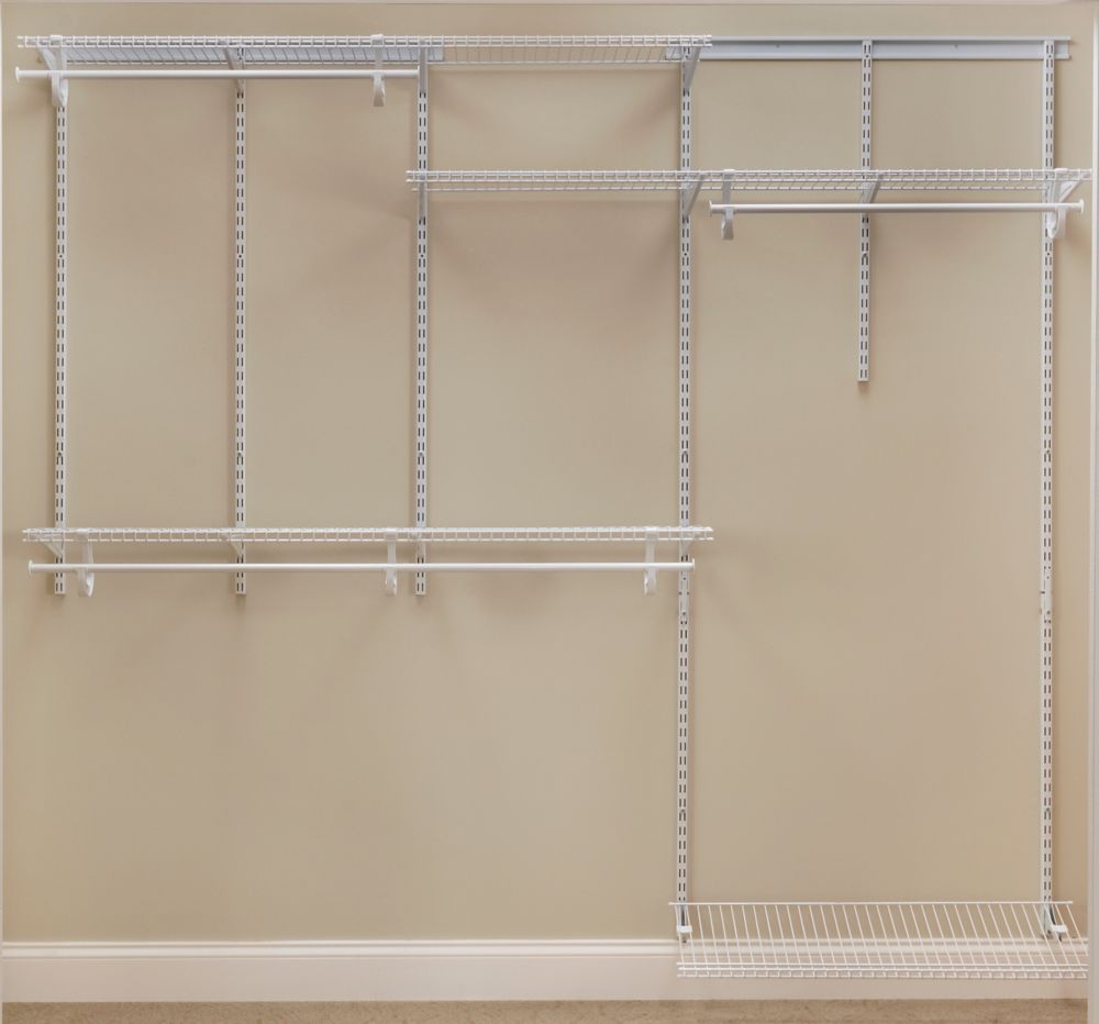 ClosetMaid 68 ft ShelfTrack Organizer Kit White The Home Depot Canada