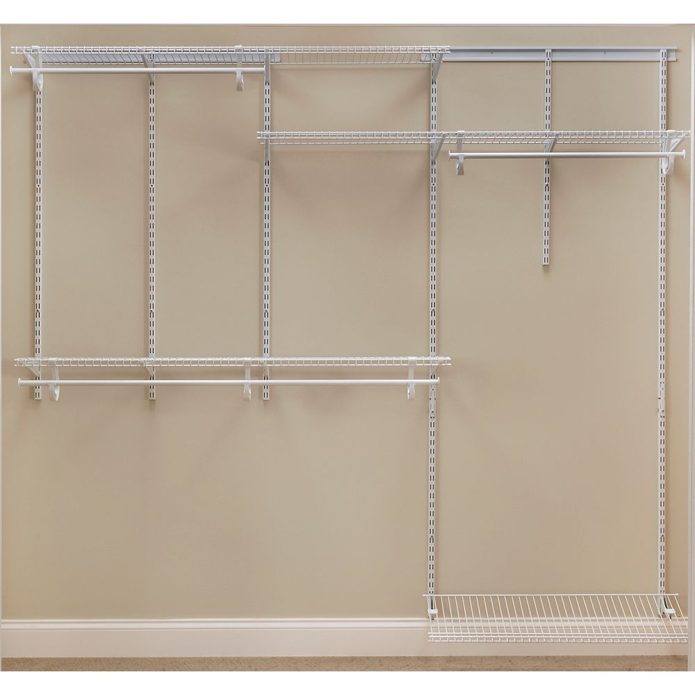 Closetmaid 6 8 Ft Shelftrack Organizer Kit White The Home Depot Canada