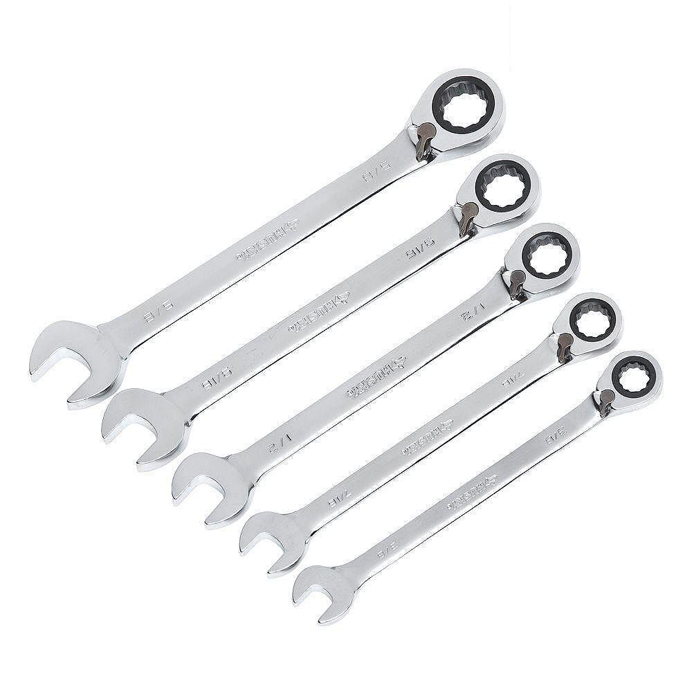Husky SAE Ratcheting Reversible Combination Wrench Set (5Piece) The Home Depot Canada