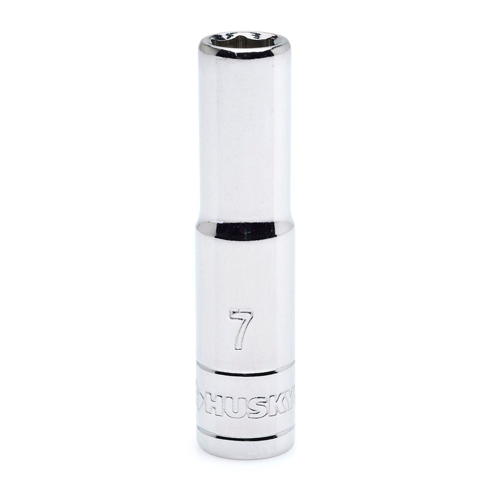 Husky 1/4-Inch Drive 6-Point Metric Socket - Standard Depth, Polished Chrome, Individual Size