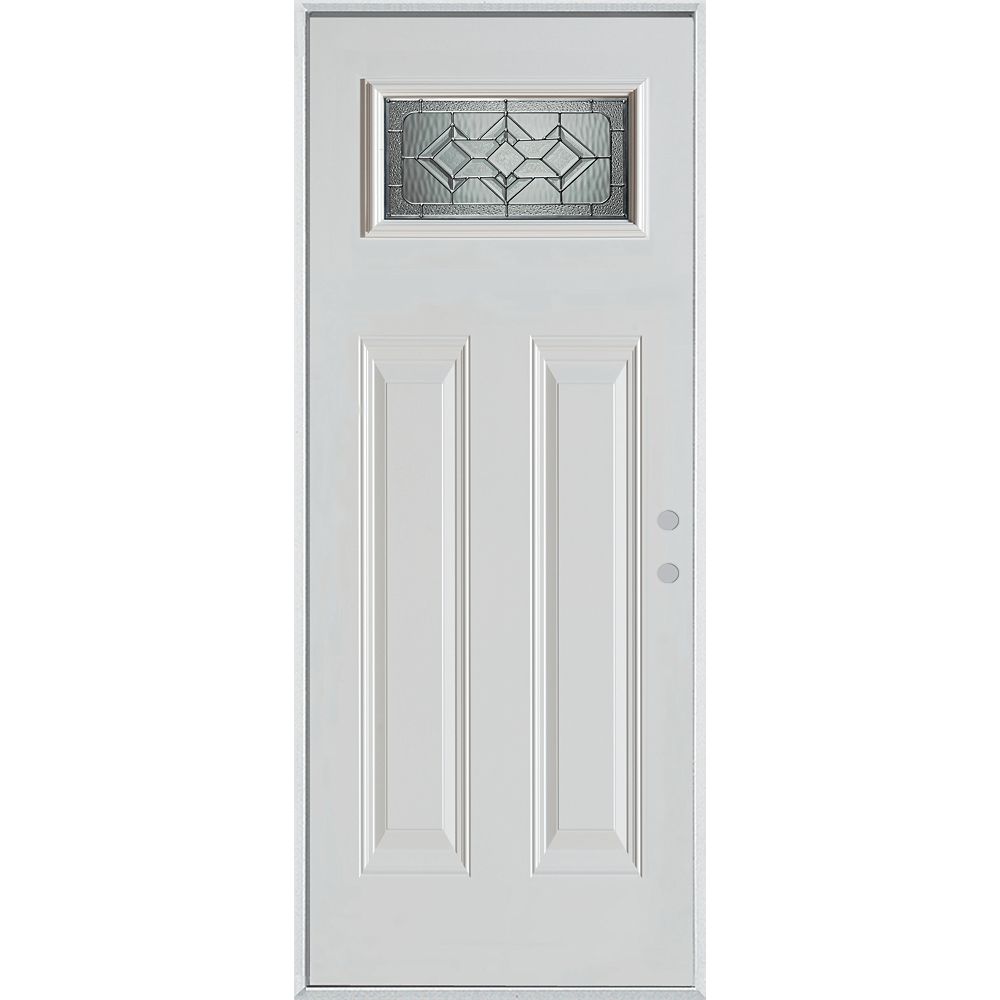 STANLEY Doors 37.375 inch x 82.375 inch Neo Deco Zinc Rectangular Lite