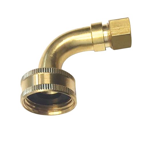 90 Degree Elbow for Dishwasher 3/4 Inch Hose x 3/8 Inch O.D. Comp.