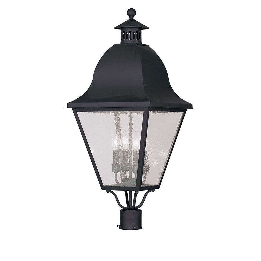 Illumine Providence 4 Light Black Incandescent Post Head with Seeded