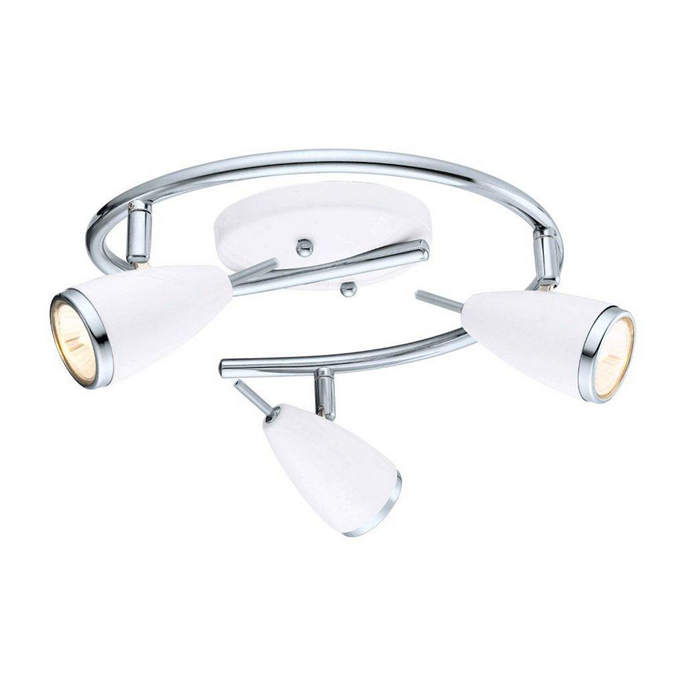 Riccio 12-Light Ceiling Light Fixture in Chrome with High Gloss White Shades Riccio 12-Light Ceiling Light Fixture in Chrome with High Gloss White Shades
