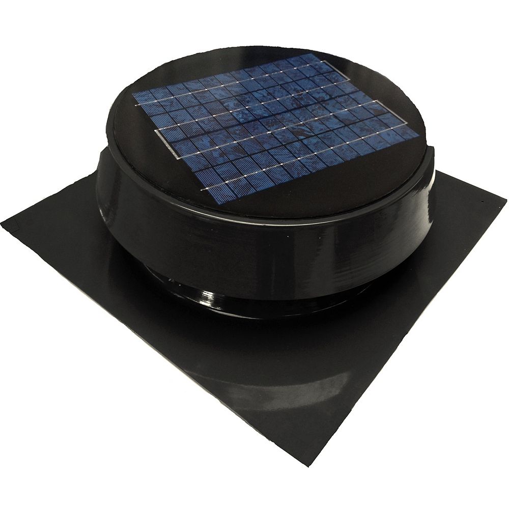 Remington Solar Solar Attic Fan, Roof Mount 20 Watt, Black The Home