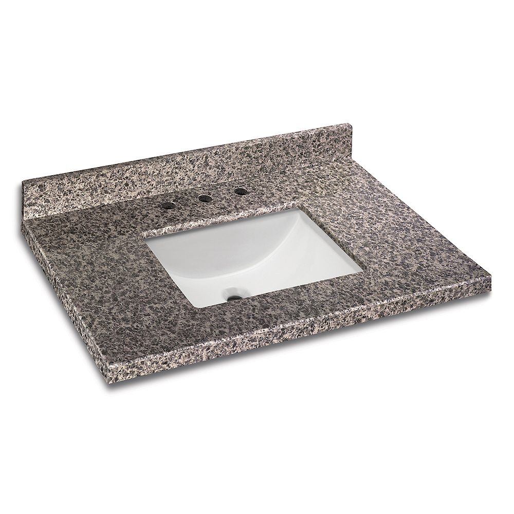 Glacier Bay 37 Inch X 22 Inch Sircolo Granite Vanity Top With Trough Bowl The Home Depot Canada