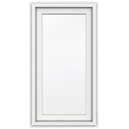 24-inch x 48-inch 5000 Series Vinyl Left Handed Casement Window with J Channel Brickmould