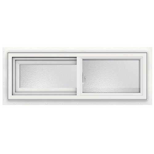 3500 Series 36X12, obscure glass, Vinyl Slider Window. White