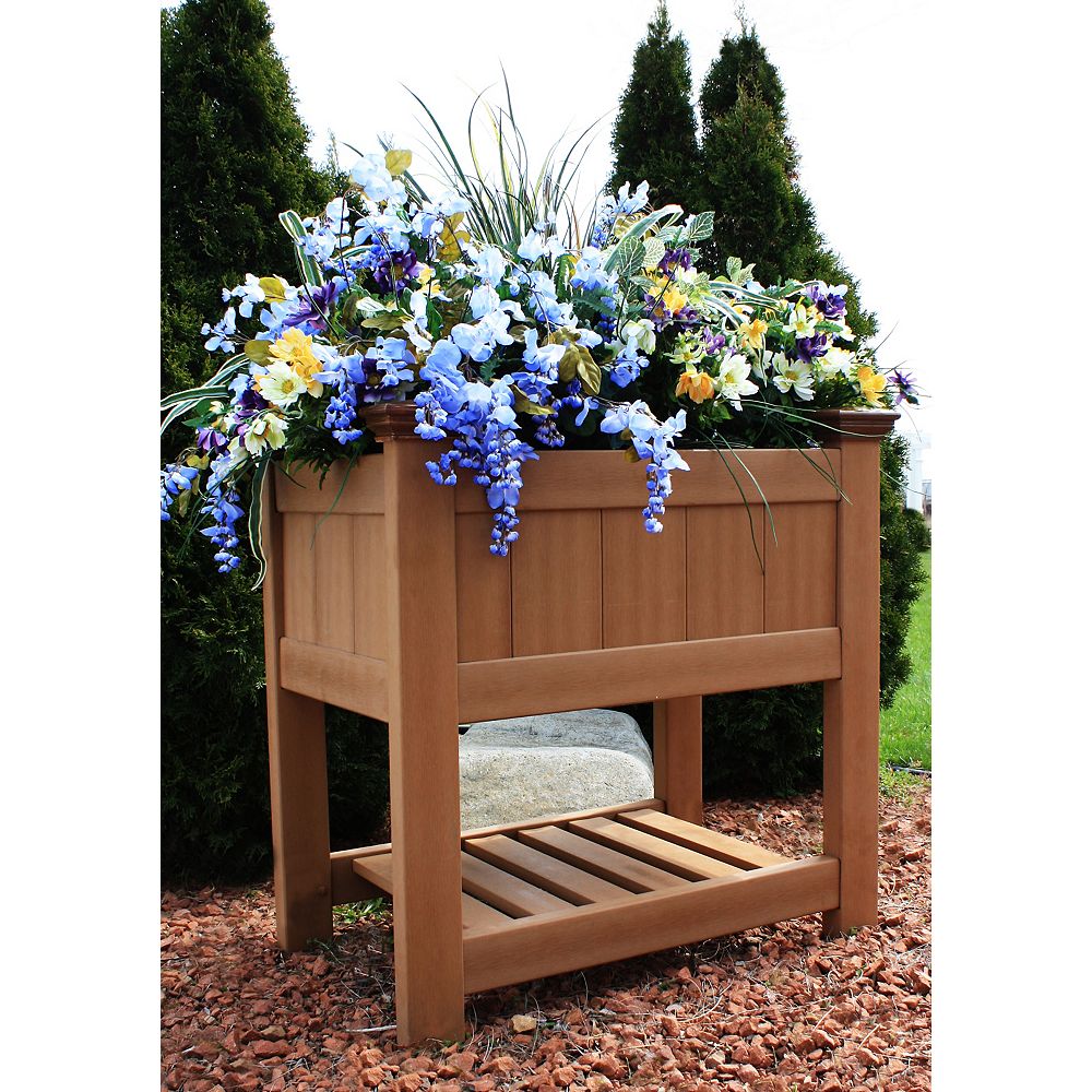 New England Arbors Bloomsbury Composite Raised Planter Box The Home Depot Canada