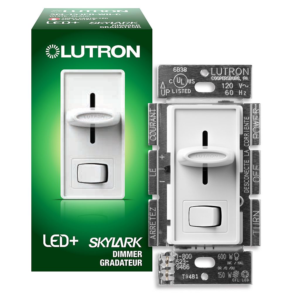 Lutron Gradateur Skylark LED+ pour ampoules à DEL/halo/incand