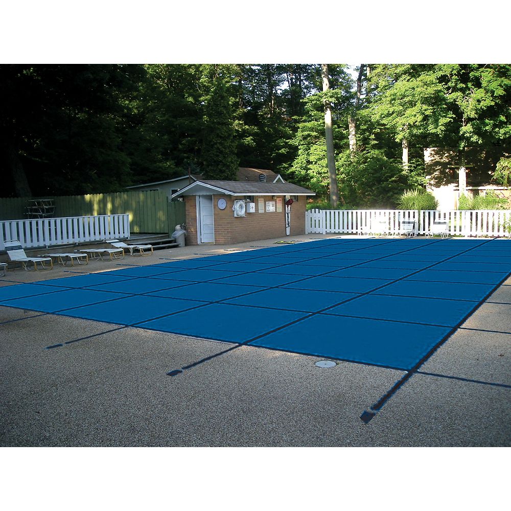Water Warden 12 ft. x 24 ft. Blue Mesh Pool Safety Cover The Home Depot Canada