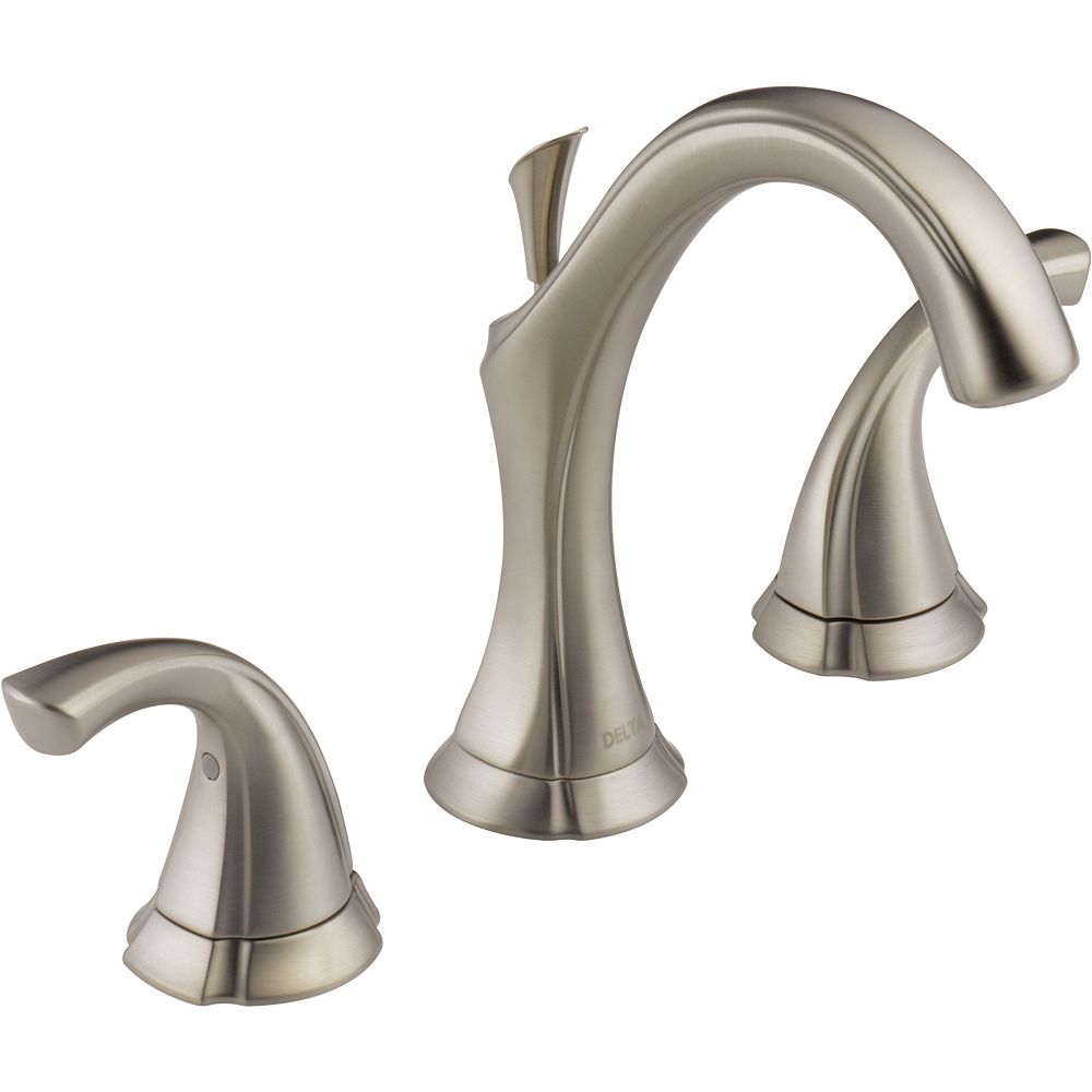 Delta Addison Widespread 8 Inch 2 Handle High Arc Bathroom Faucet In Stainless Steel Wit 7305