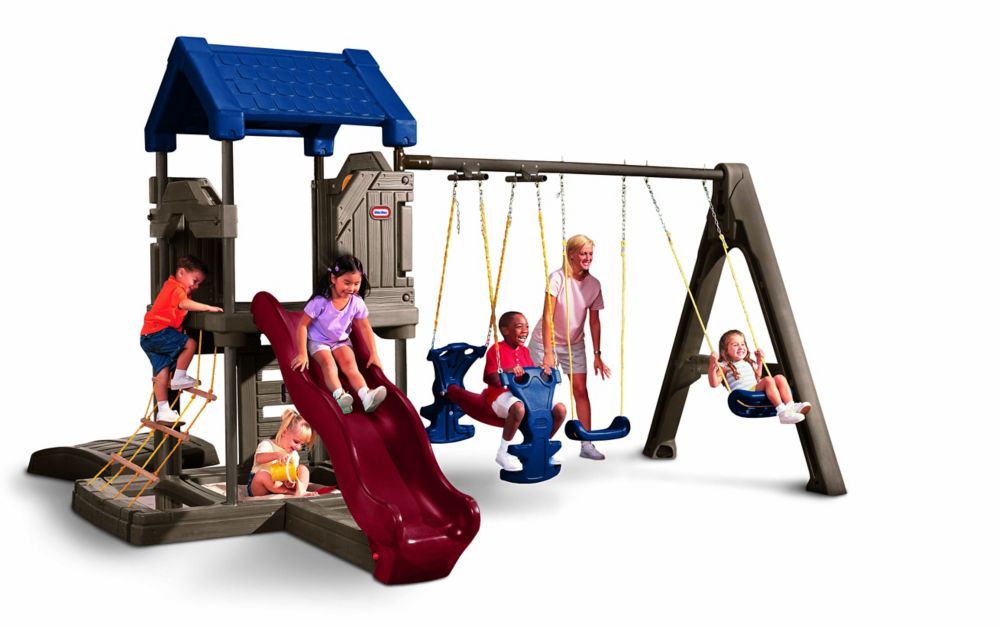 little tikes play structure with 2 slides