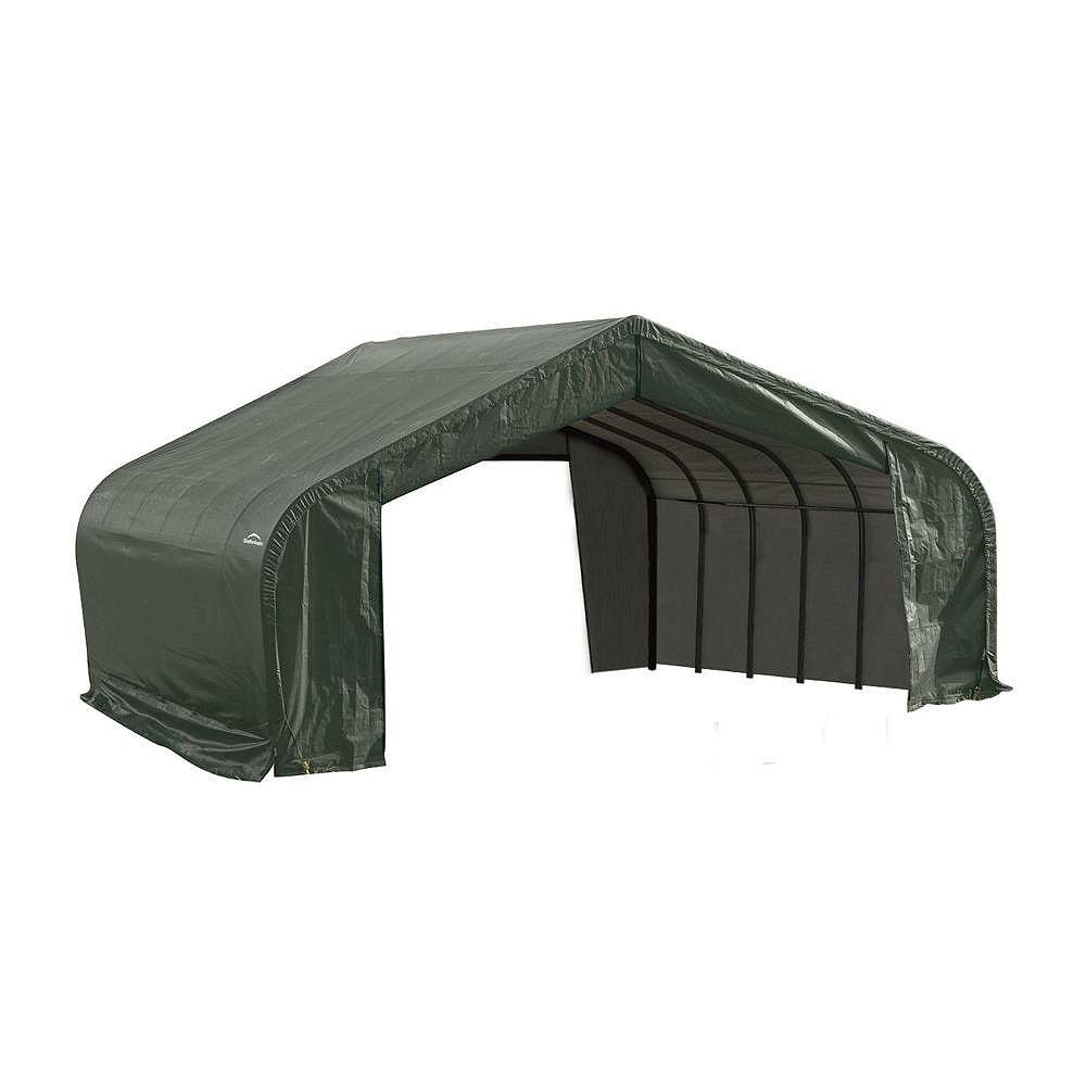 ShelterLogic 22 ft. x 28 ft. x 13 ft. Peak Style Shelter with Green