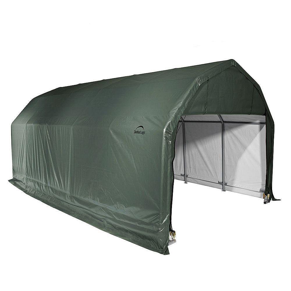 ShelterLogic 12 ft. x 24 ft. x 11 ft. Barn Style Shelter in Green The