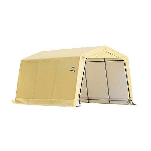 10 ft. x 15 ft. x 8 ft. Compact Auto Shelter Instant Garage in Tan