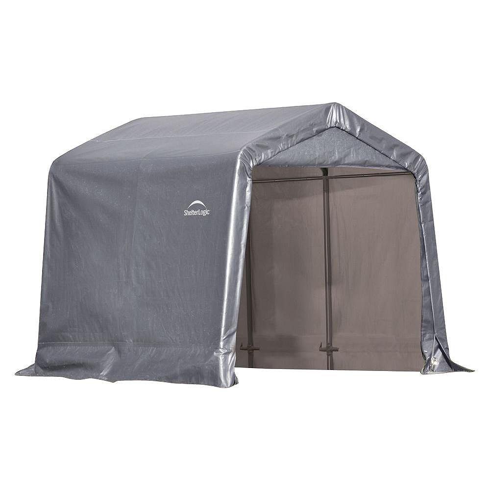 Shelterlogic Shed In A Box 8 Ft X 8 Ft X 8 Ft Peak Style Grey Storage Shed The Home Depot Canada