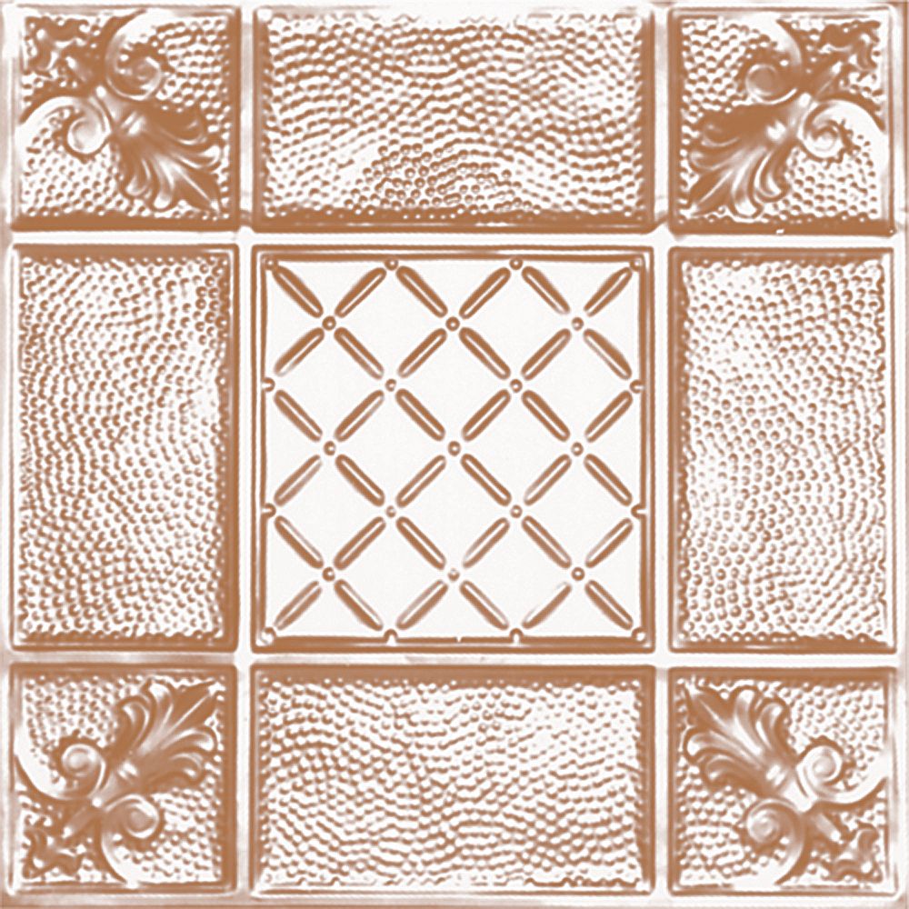 Shanko Carreau  de plafond  en acier plaqu  cuivre  motif 