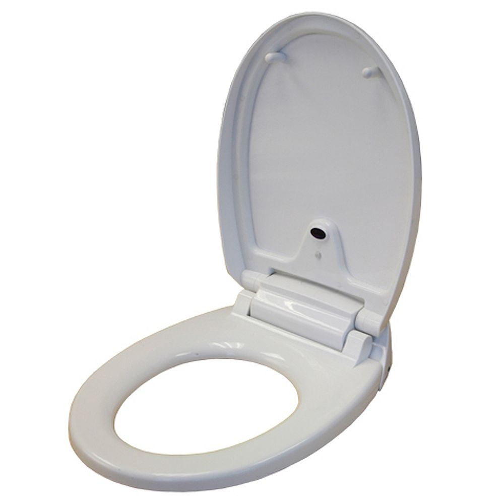 iTouchless Sensor Controlled Automatic Round Toilet Seat in White | The ...