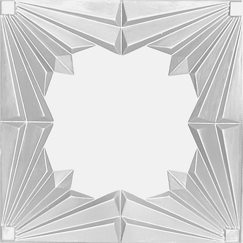 Shanko 2 Feet x 2 Feet White Finish Steel Lay-In Ceiling Tile  Design Repeat Every 24 Inches