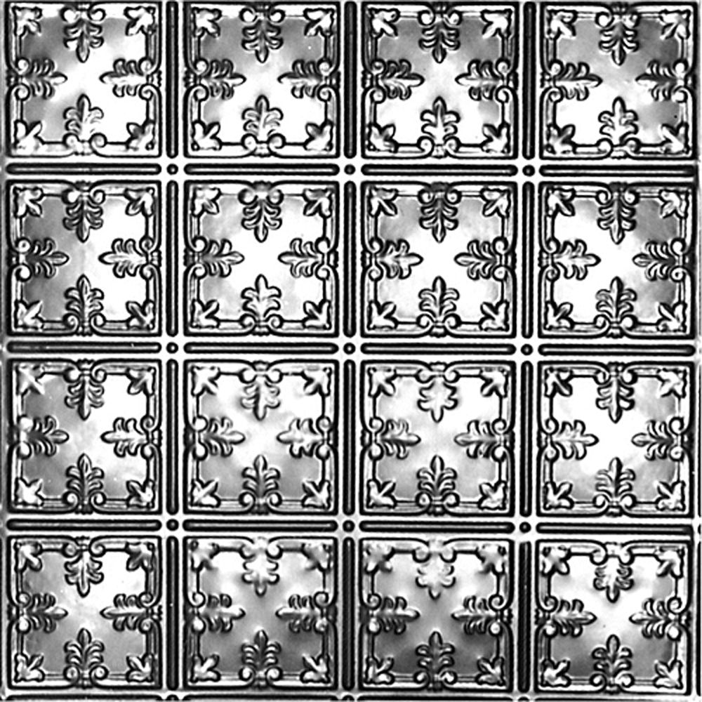 Shanko 2Feet X 2Feet Steel Silver Lay In Ceiling Tile Design Repeat 