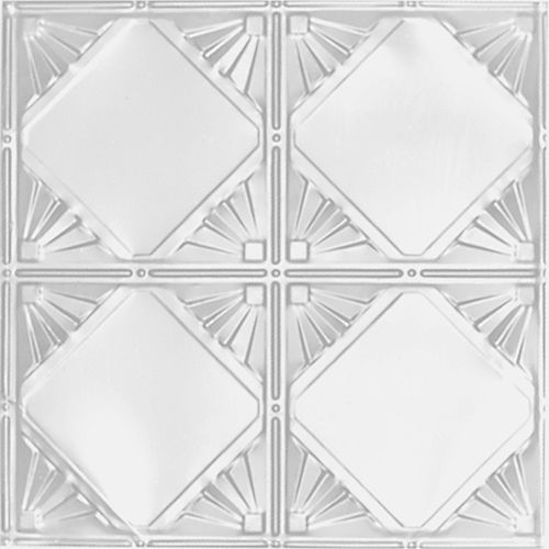 Shanko 2 ft. x 4 ft. White Finish Steel Nail-Up Ceiling Tile