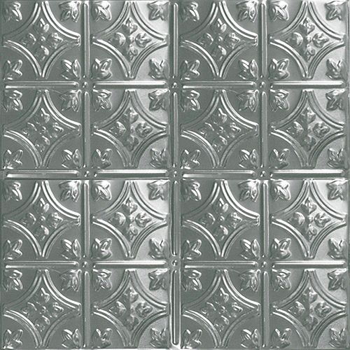 Shanko 2 ft. x 2 ft. Steel Silver Lay-In Ceiling Tile