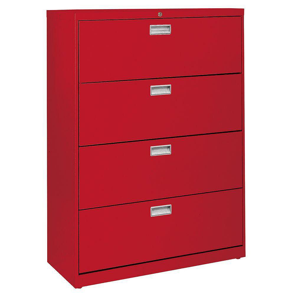 Sandusky 600 Series 36inch x 53.25inch x 19.25inch 4Drawer Metal Filing in Red The