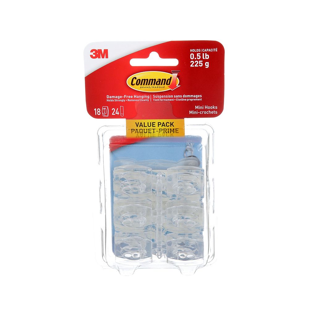 Command Mini Hooks Value Pack, 17006CLRCVP, clear The Home Depot Canada