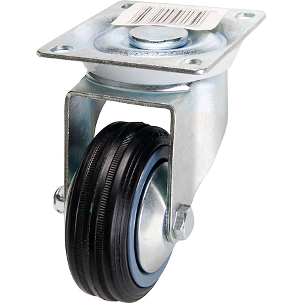 Everbilt 3 inch SemiElastic Rubber Swivel Plate Caster with 130 lb