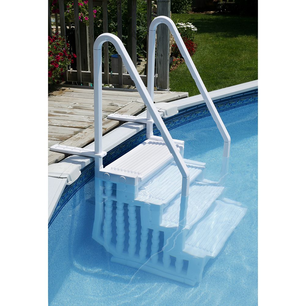 Blue Wave Easy Pool Step The Home, Above Ground Pool Stairs With Deck