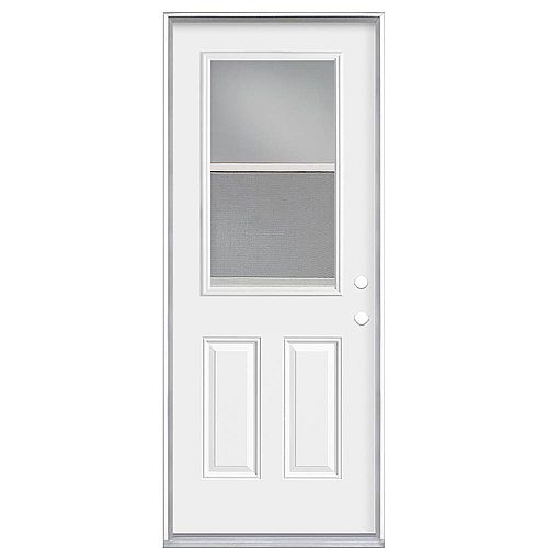 32-inch x 80-inch Venting 1/2 Lite low-E Primed Steel Prehung Front Door