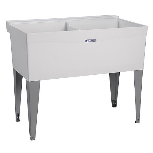 Utilatwin Double Laundry Tub Floor Mount 40 Inch x24 Inch