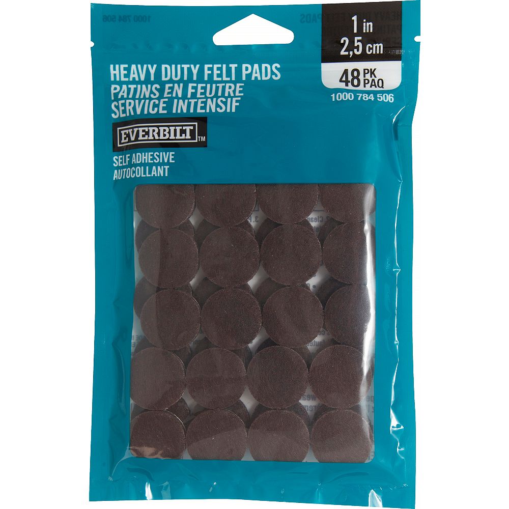 Everbilt 1inch Heavy Duty Brown SelfAdhesive Felt Pads (48 per Pack