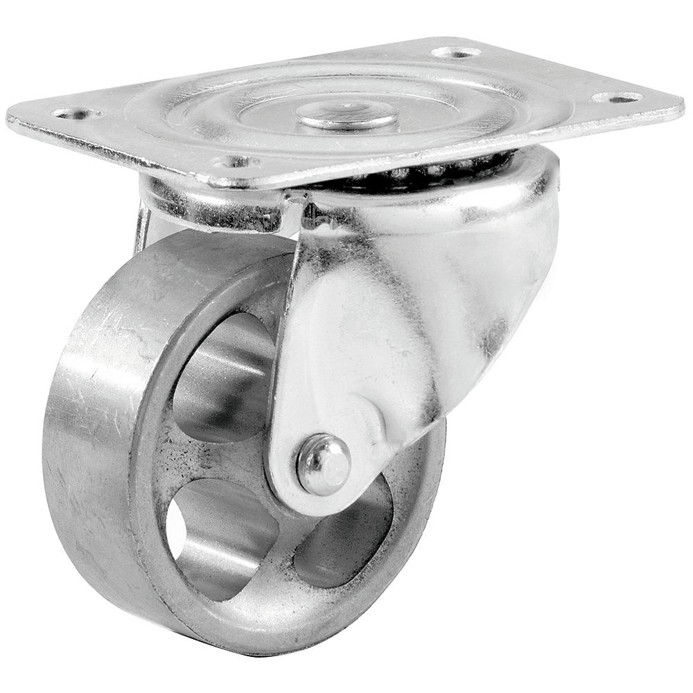 Everbilt 2 inch Cast Iron Swivel Plate Caster with 125 lb. Load Rating The Home Depot Canada