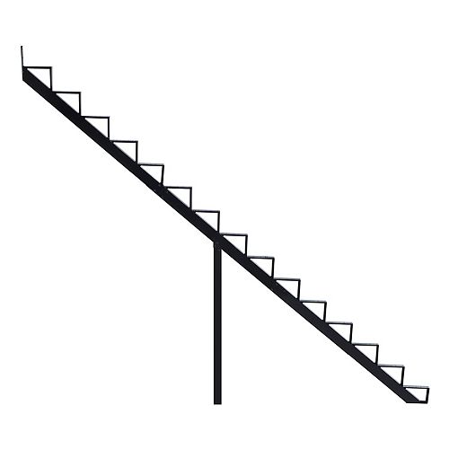 Collection 10 - 15 Steps Aluminium Stair Riser Black 7 1/2 in x 9 1/16 in Includes one (1) riser only