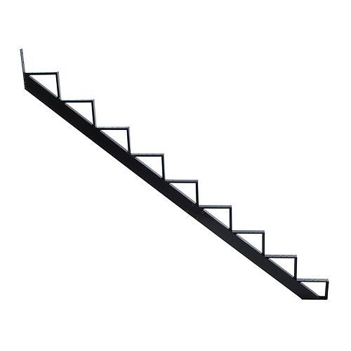 Collection 10 - 9 Steps Aluminium Stair Riser Black 7 1/2 in x 9 1/16 in Includes one (1) riser only