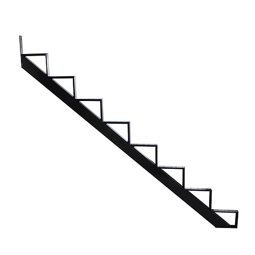 Collection 10 - 8 Steps Aluminium Stair Riser Black 7 1/2 in x 9 1/16 in Includes one (1) riser only