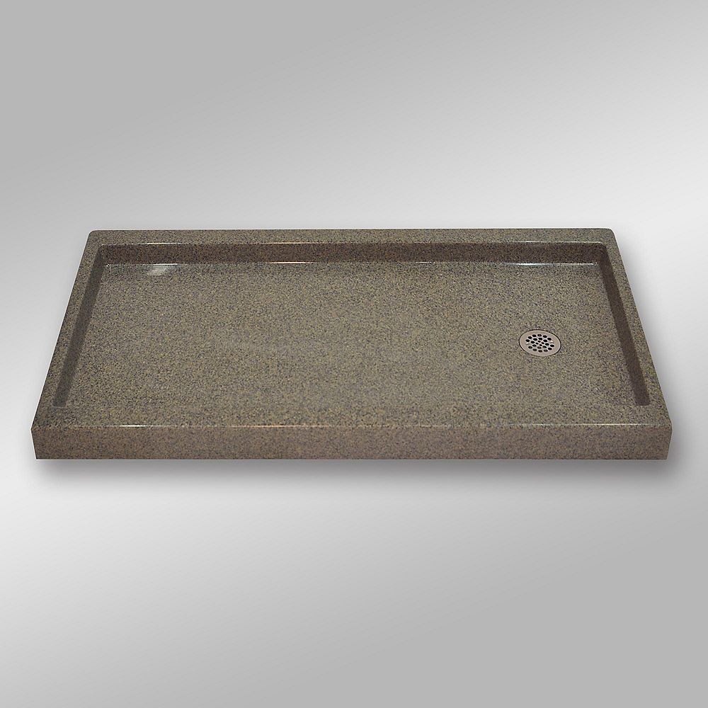 The Marble Factory Right Hand Drain, PG144 Carioca Stone 60 x 32