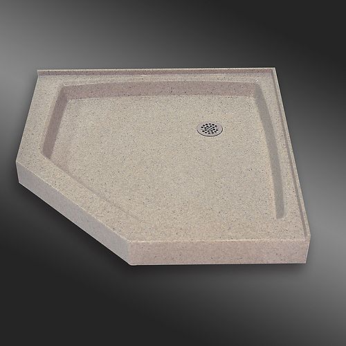 The Marble Factory Single Threshold Shower Base, PG901 Mystique 36 x 36 inches The Home Depot