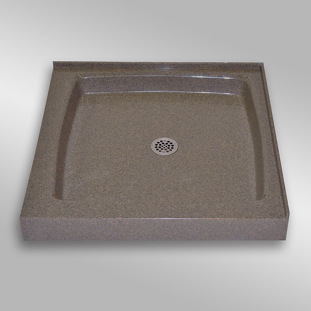 The Marble Factory Double Threshold Shower Base, PG144 Carioca Stone