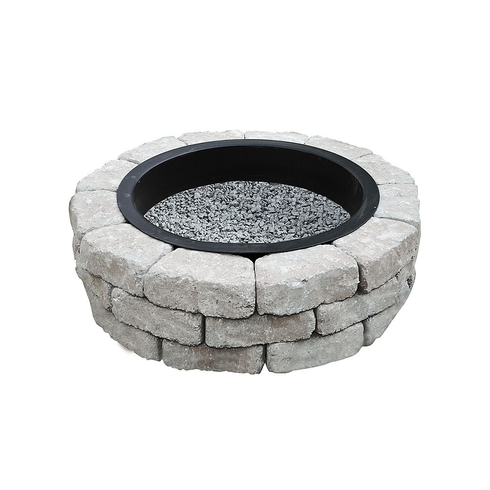 Oldcastle Shadow Blend Fire Pit Kit, Fire Pit Ring Home Depot