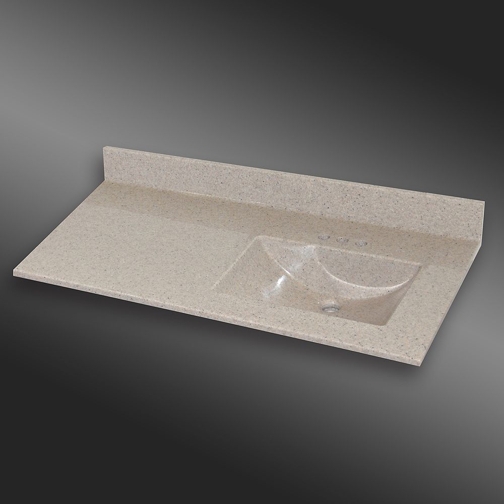 The Marble Factory Wave 49Inch W x 22Inch D Granite RightHand Basin