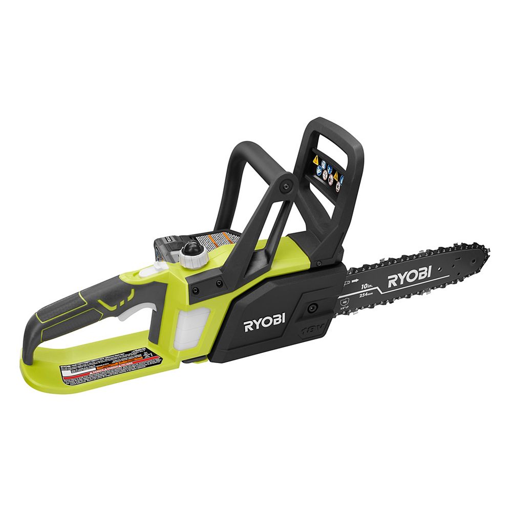 RYOBI 18V ONE+ Lithium+ Scie à chaîne sans fil 10 pouces LithiumIon avec batterie de 1,5