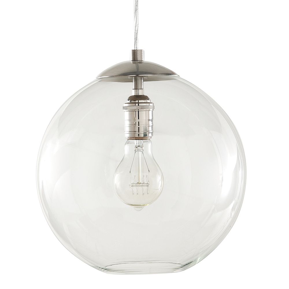 Light 60w Brushed Nickel Globe Pendant, Pendant Light Bulbs Home Depot