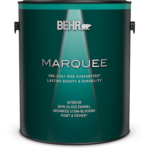 Interior Semi-Gloss Enamel Paint & Primer - Ultra Pure White, 3.79L