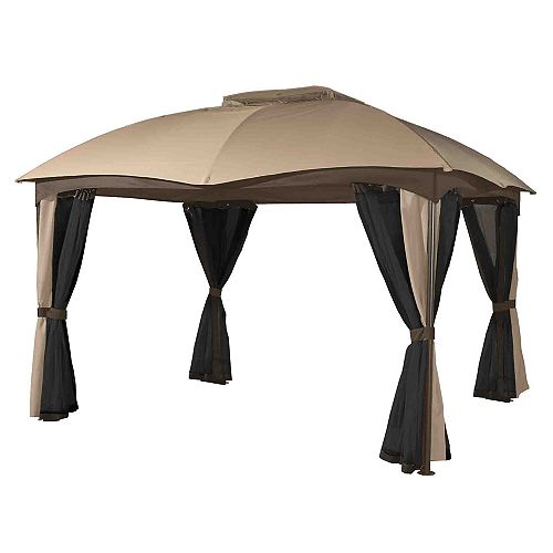 Phuket 10 ft. x 12 ft. Sun Shelter in Beige and Brown